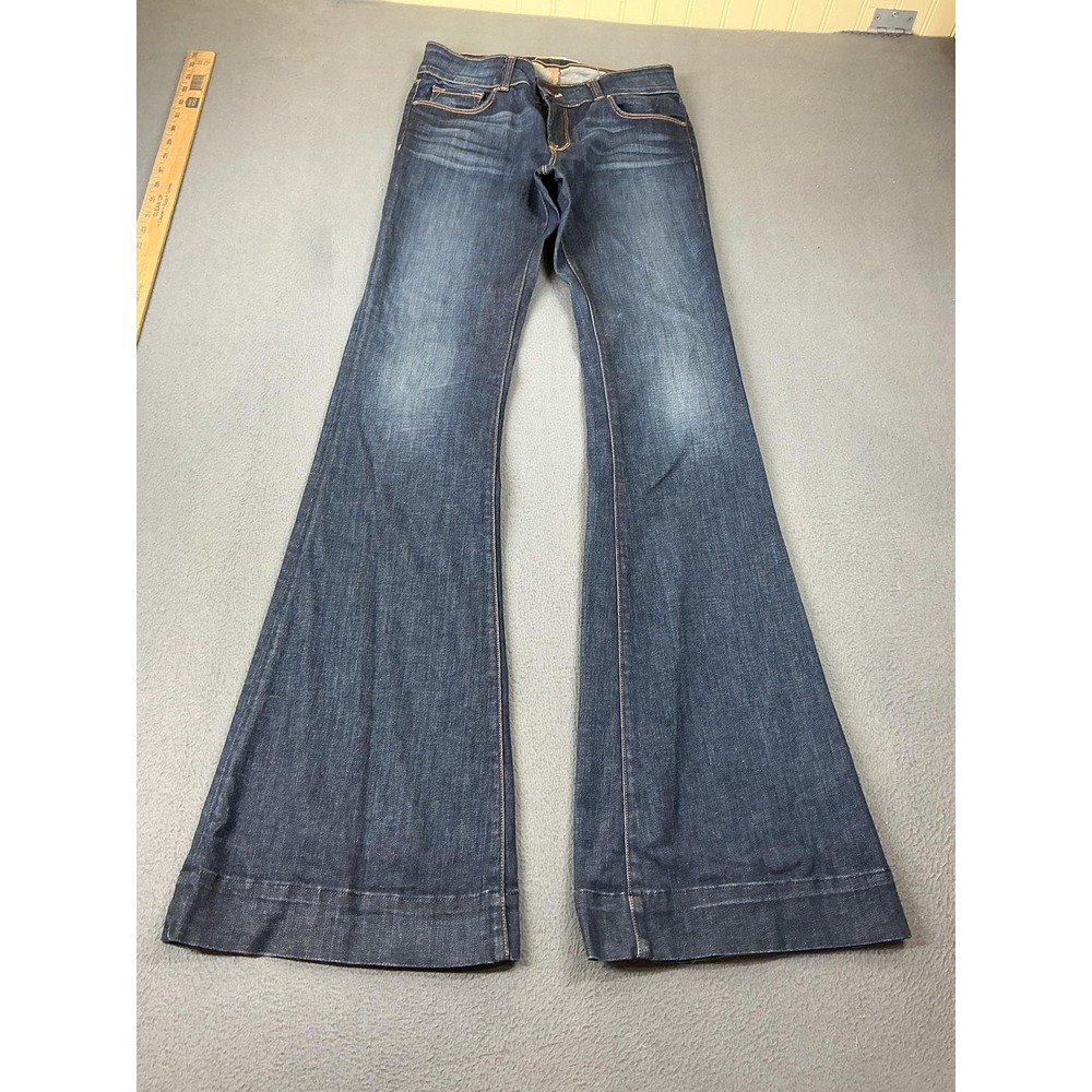 J Brand Jeans Womens 27 Blue Flared Love Story Dark Wash Stretch Festival Boho